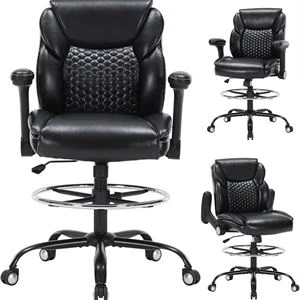 Olyfing PU Leather Comfy mid-pack high drafting Chair-Black