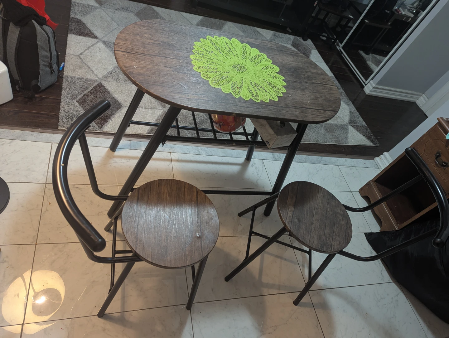 Compact Dining Set with Table and Two Chairs - photo 4