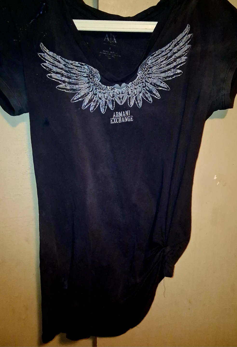 USED Armani Exchange Women's Black Graphic T-Shirt