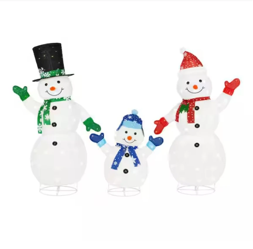 Lighted Snowman Family Set - photo 2