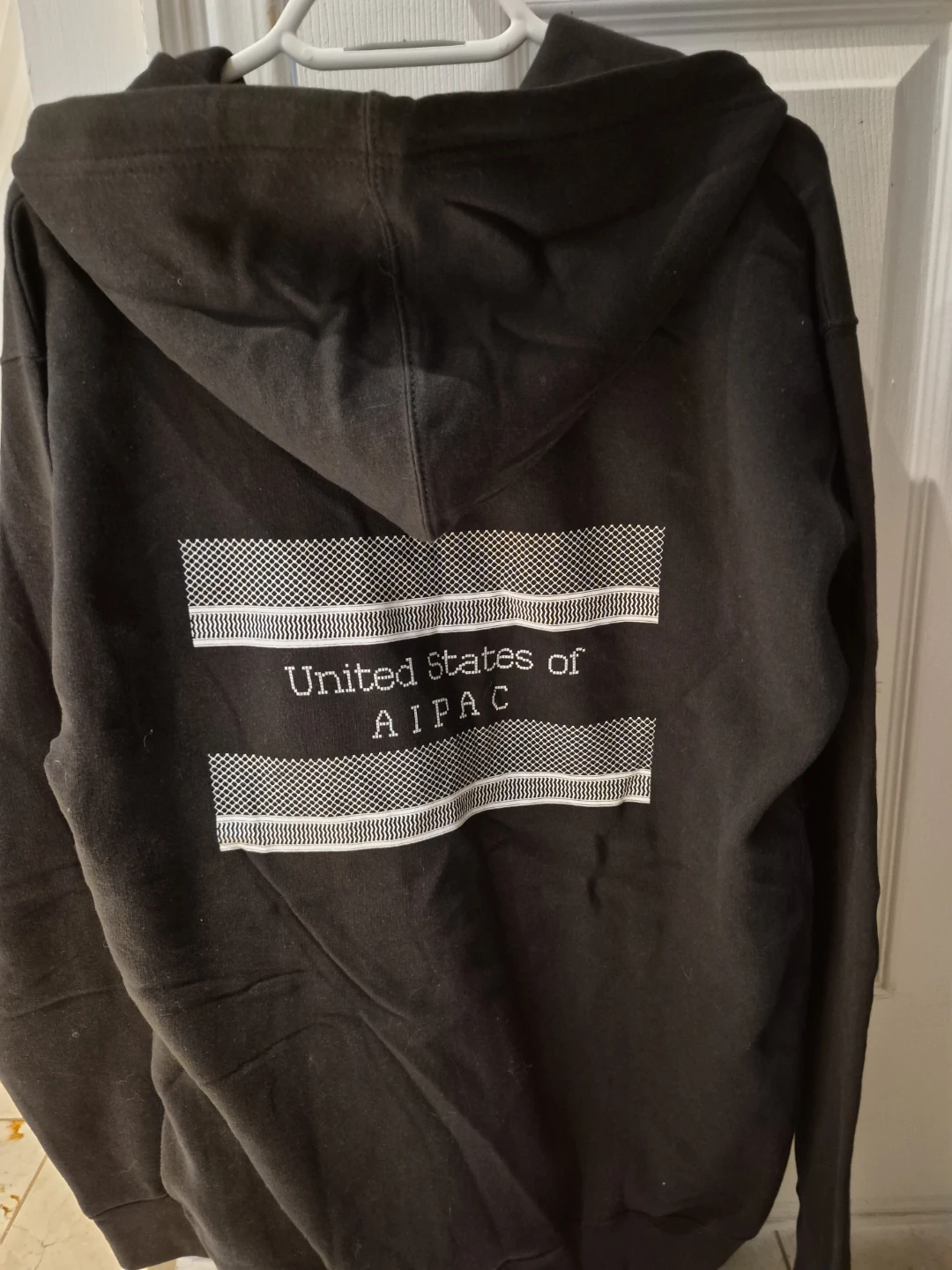 United States of AIPAC design Black Zip-Up Unisex Hoodie - photo 2