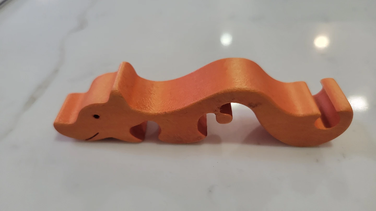 Orange Wooden Fox Shape Phone Stand