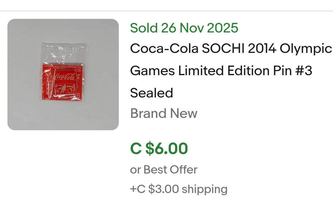 Coca-Cola SOCHI 2014 Olympic Games Limited Edition Pin #3 Sealed - photo 3