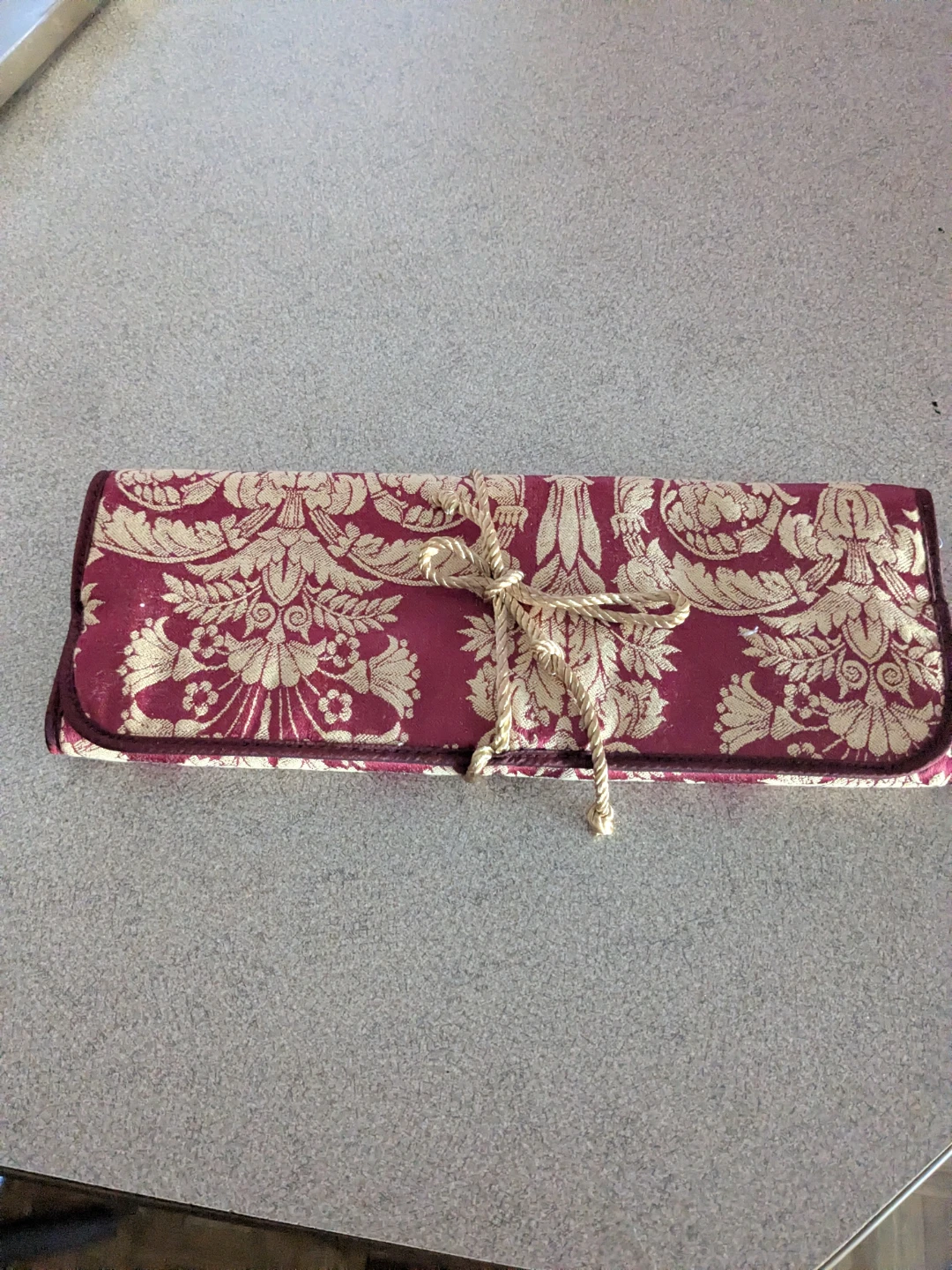 Hanging Cosmetic Case - Burgundy Floral