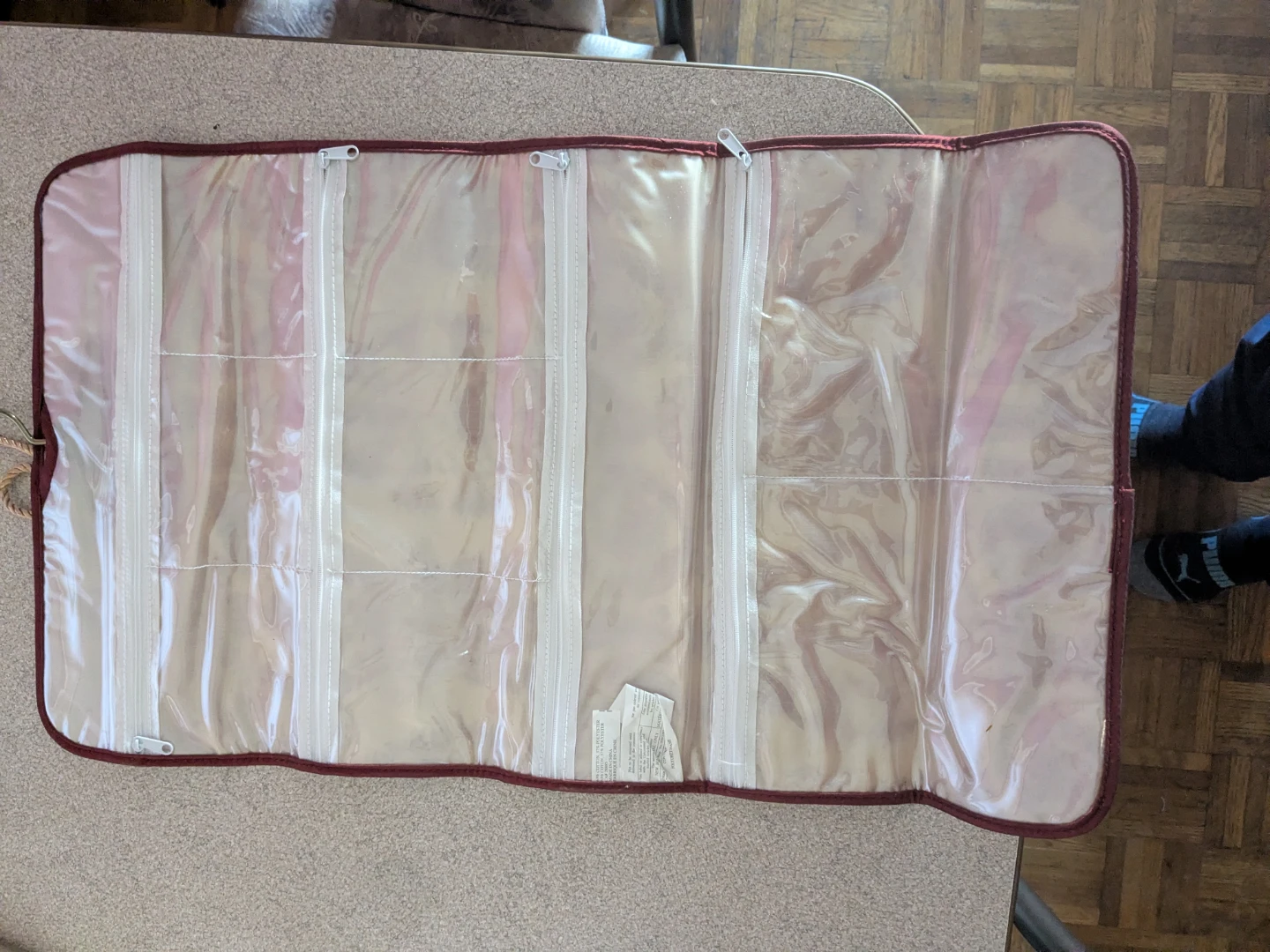 Hanging Cosmetic Case - Burgundy Floral - photo 2