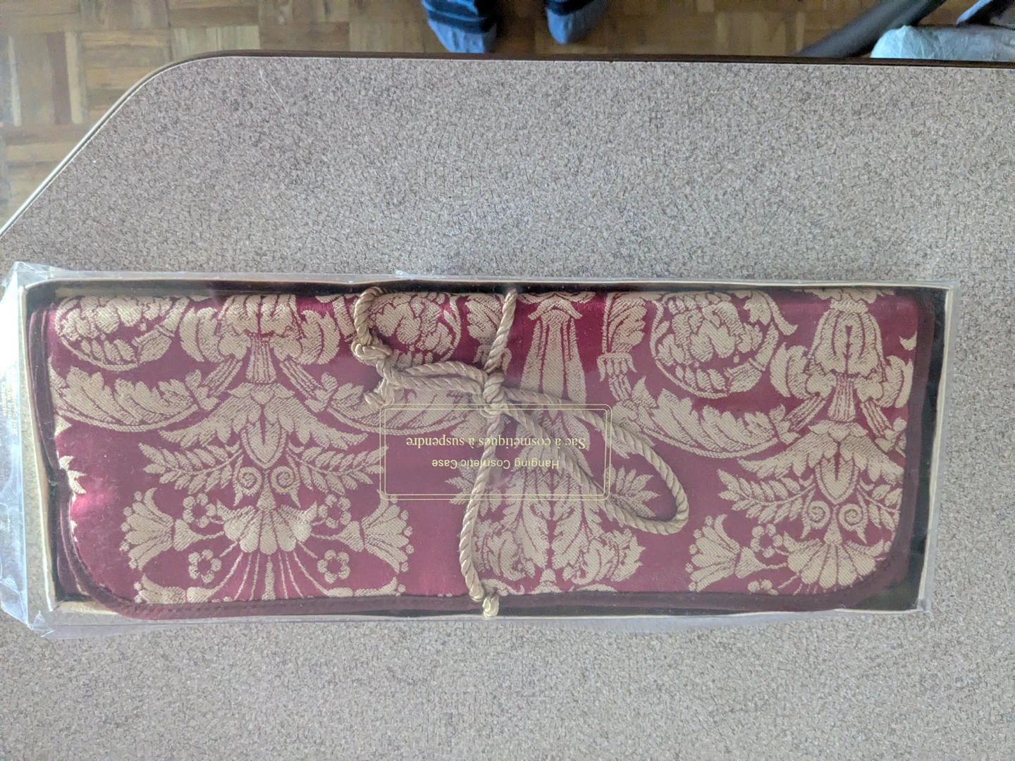 Hanging Cosmetic Case - Burgundy Floral - photo 3