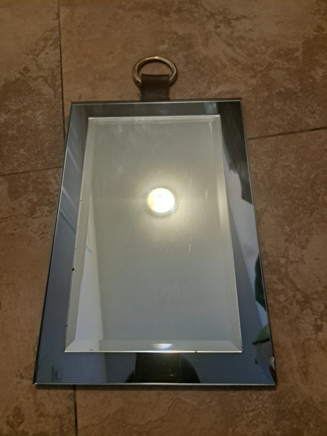 Decorative Hanging Mirror with Leather Strap