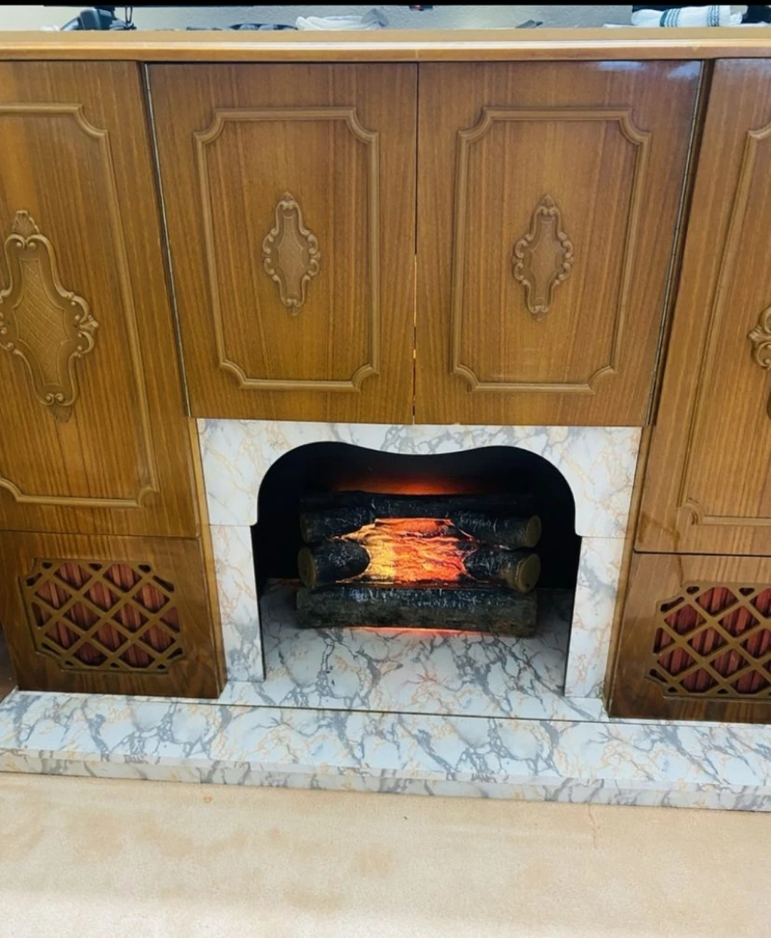 Vintage Electric Fireplace Entertainment Cabinet - photo 5