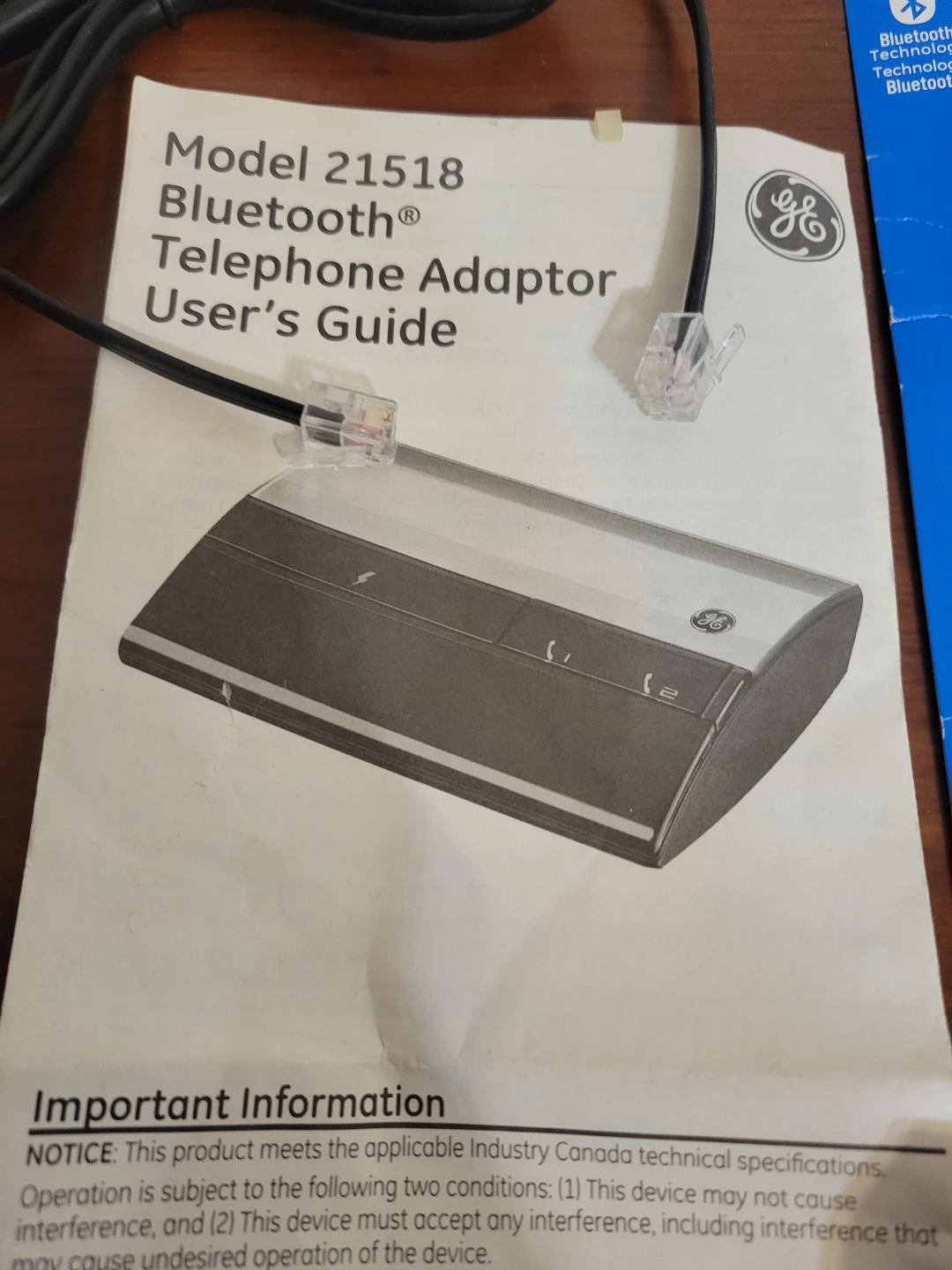 GE Cell Fusion Bluetooth Telephone Adapter Model 21518