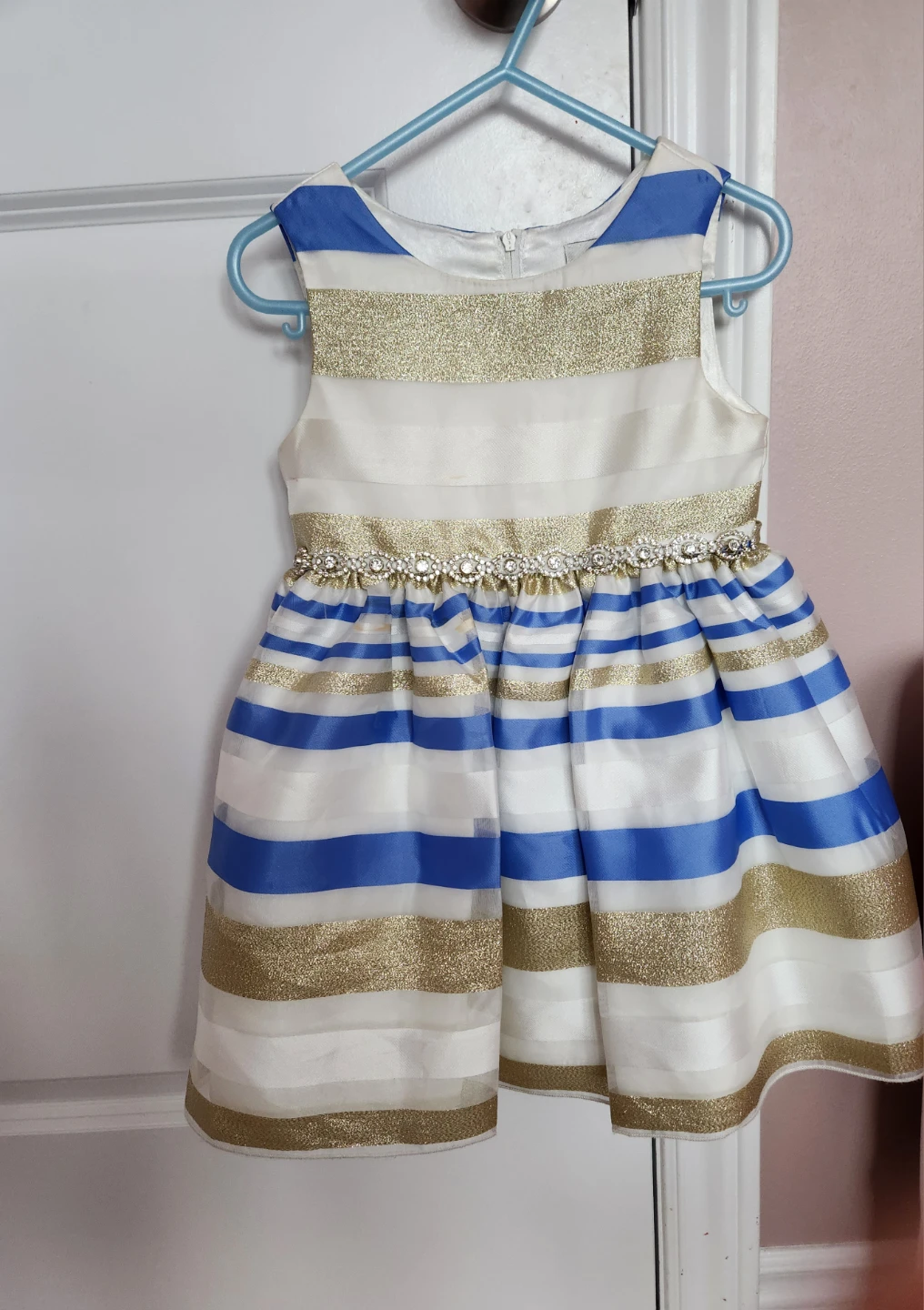 Toddler 3t blue golden dress
