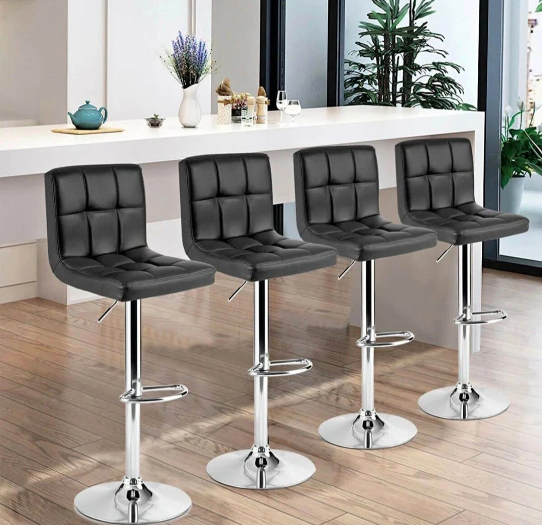 Brand new in box set of 4 Adjustable Height Black Bar Stool
