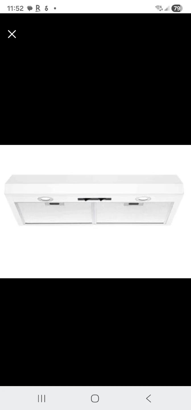 White Range Hood with Aluminum Filters