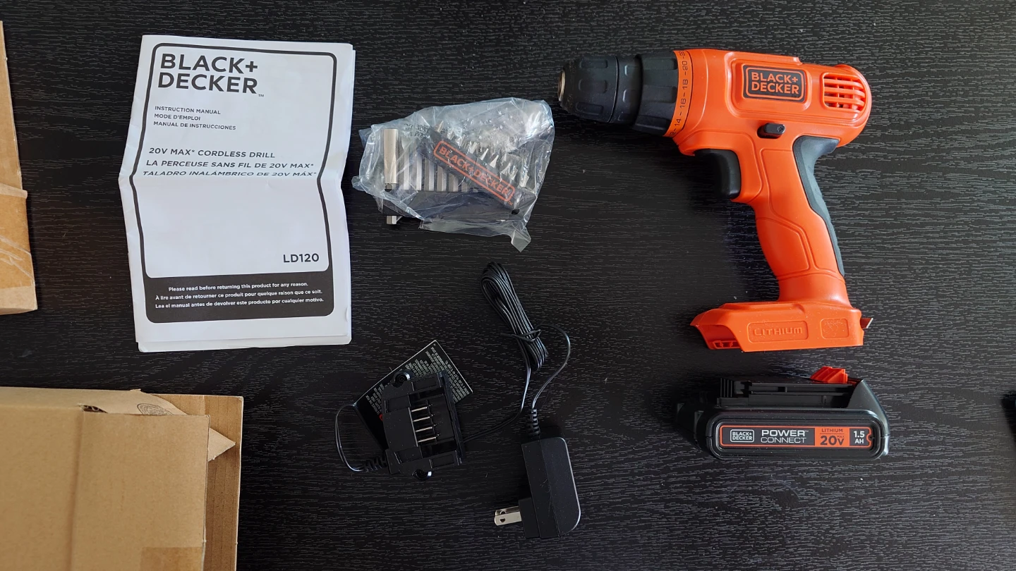 BLACK+DECKER 20V Cordless Drill with 30-Pcs Accessory Kit