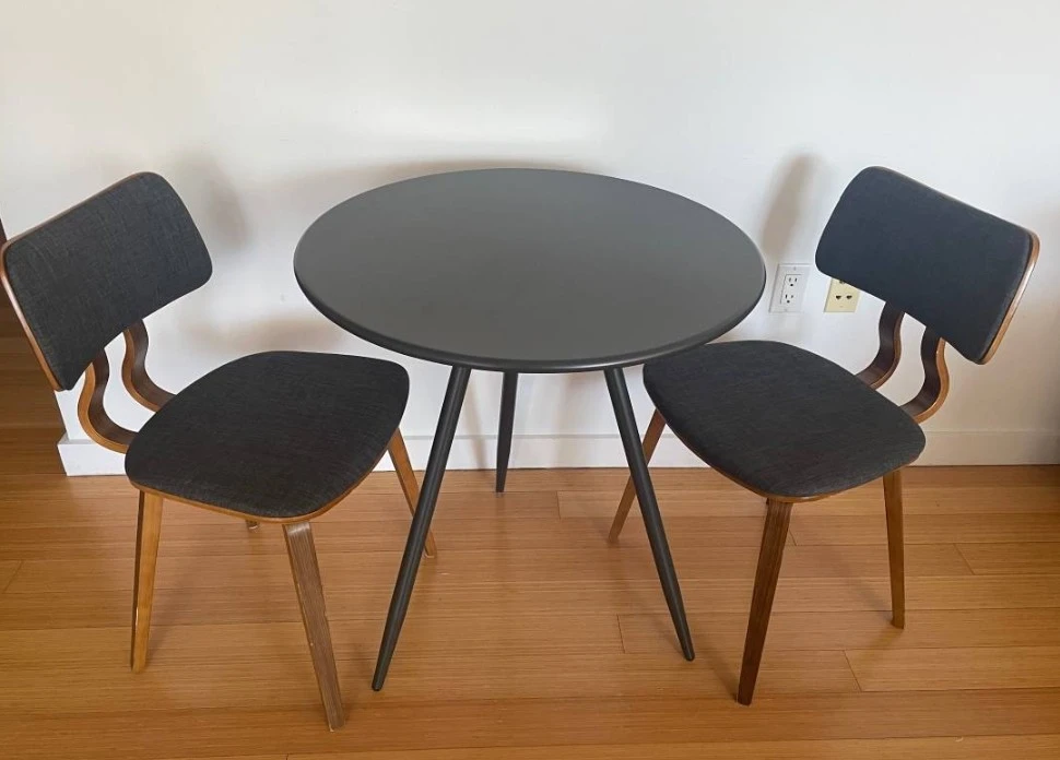 Round Dining Table with Two Chairs