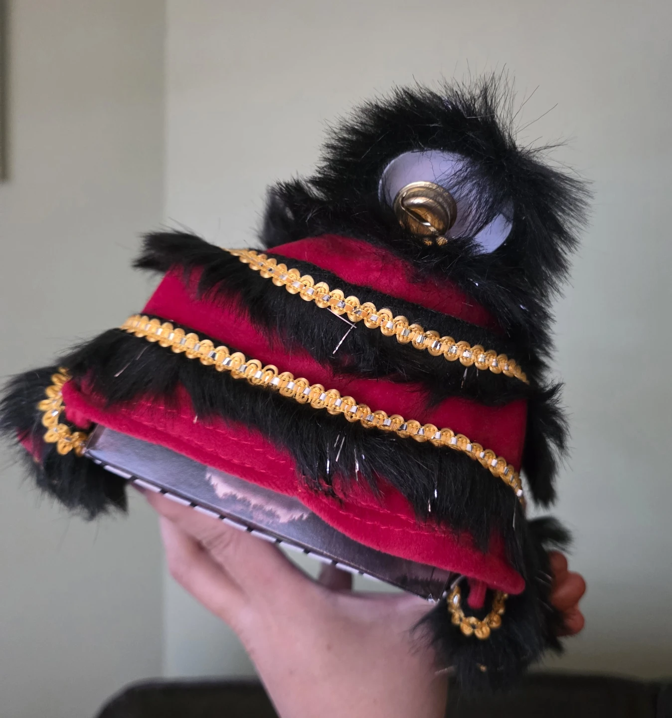 Chinese Lion Tissue/Kleenex Box Holder - Black/Red - photo 3