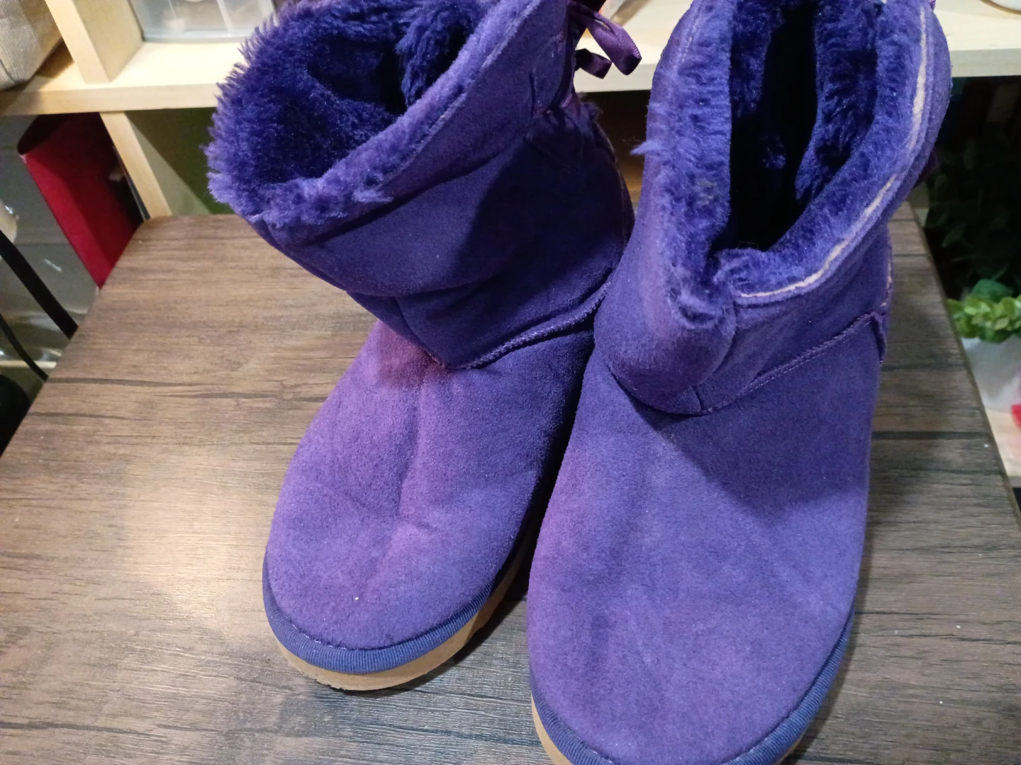 New UGG Bailey Bow II Purple Boots - Size W6