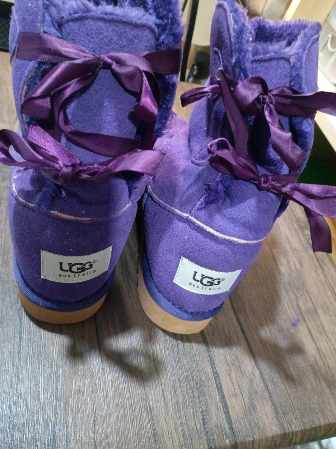 New UGG Bailey Bow II Purple Boots - Size W6 - photo 2
