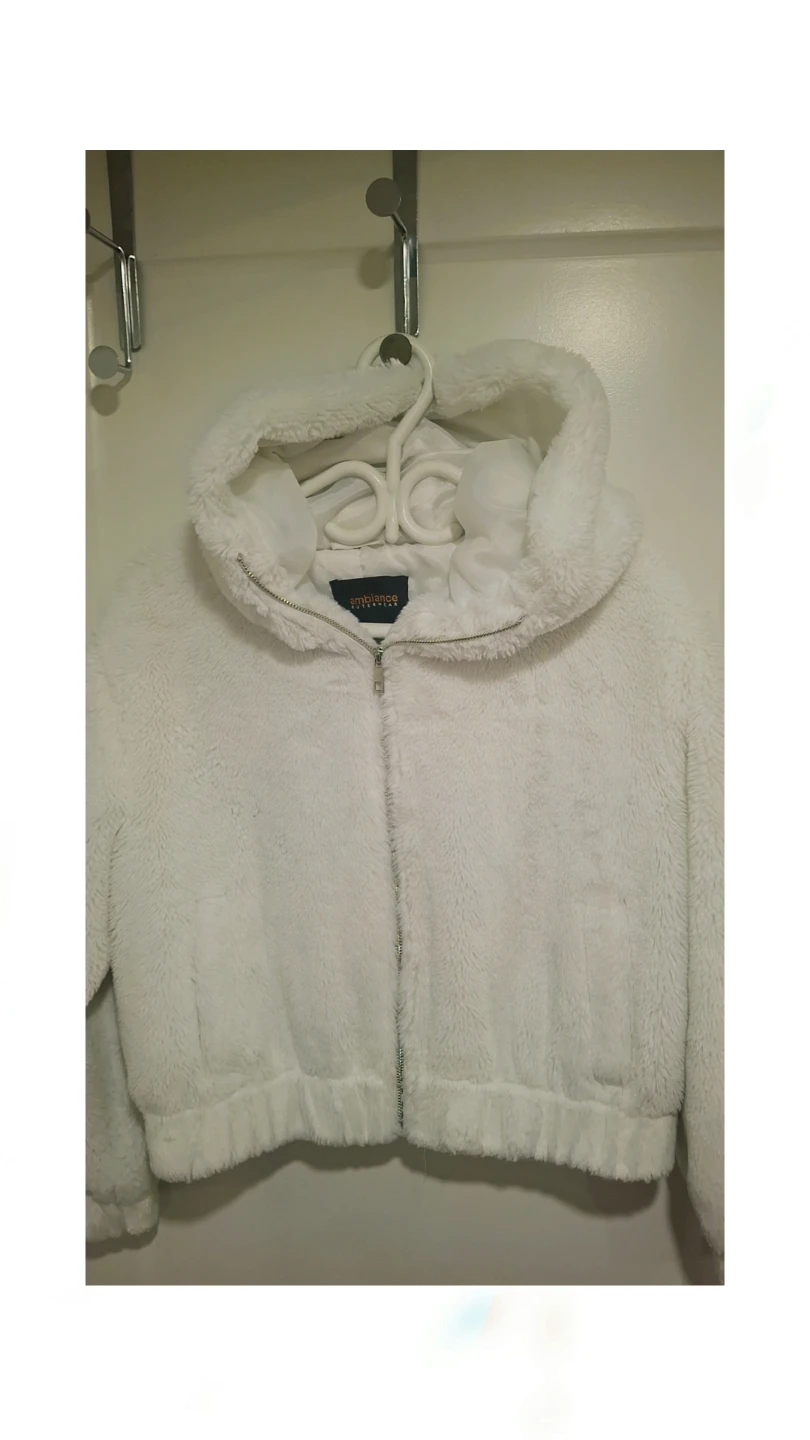 White Teddy Fleece Cropped Jacket - photo 2