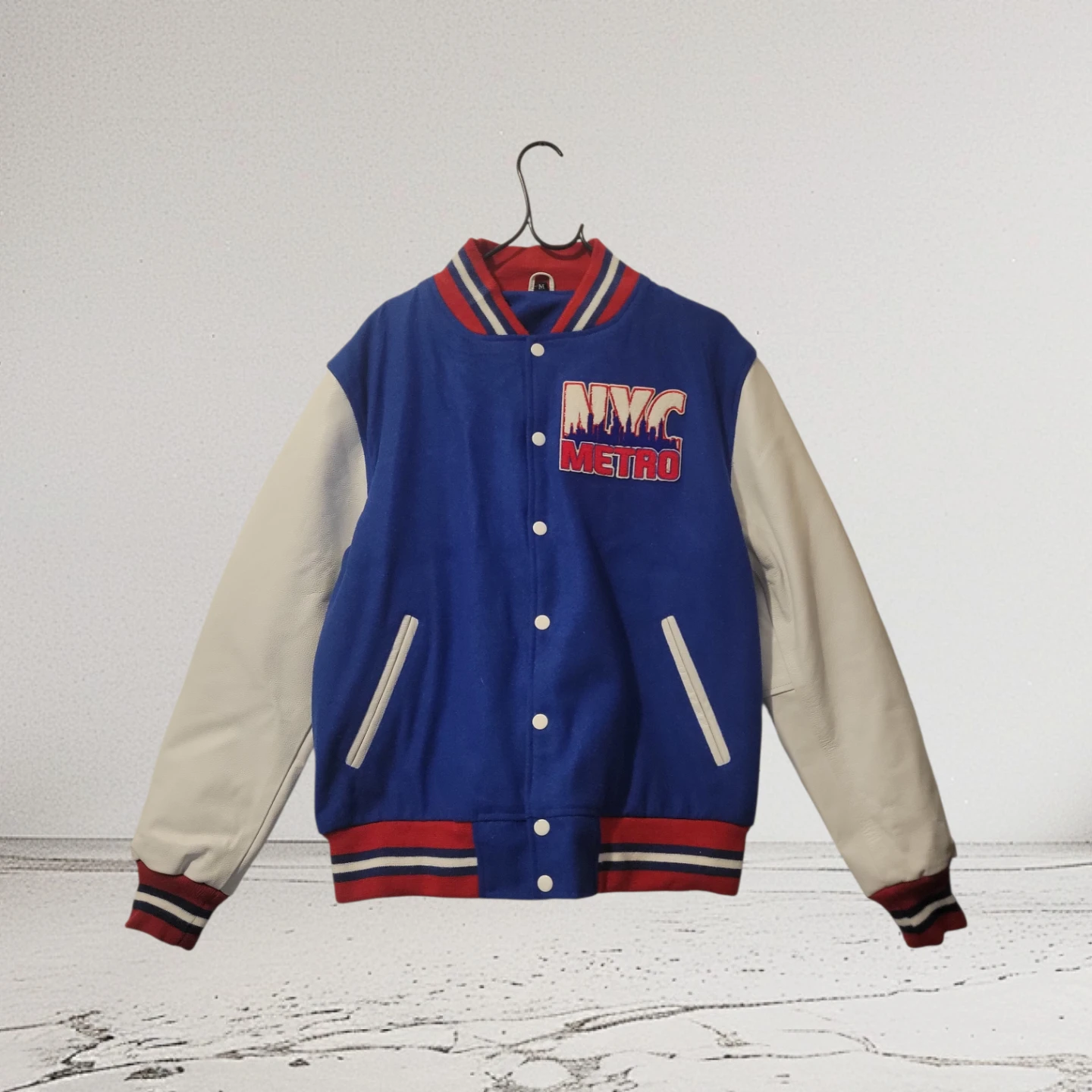 Varsity Jacket Blue/White NYC Metro Size M