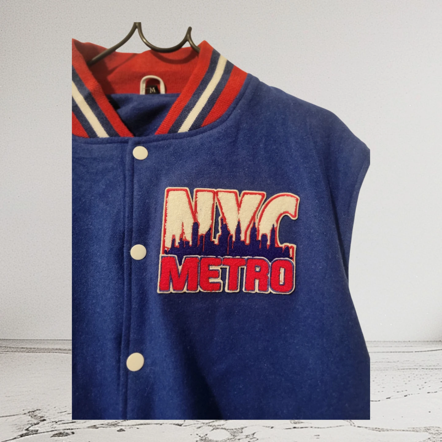 Varsity Jacket Blue/White NYC Metro Size M - photo 5