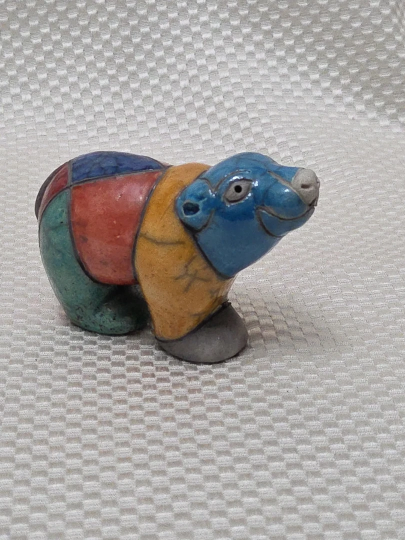 Colorful Ceramic Baby Bear Figurine - photo 2