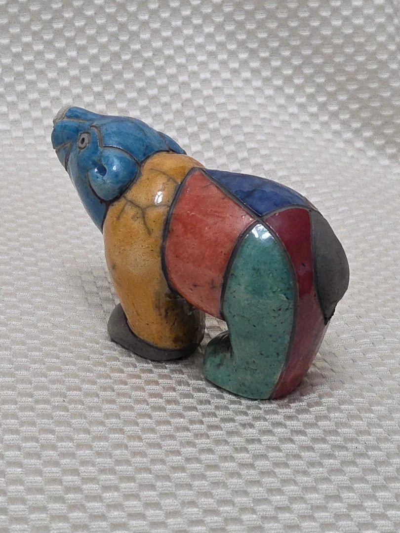 Colorful Ceramic Baby Bear Figurine - photo 3