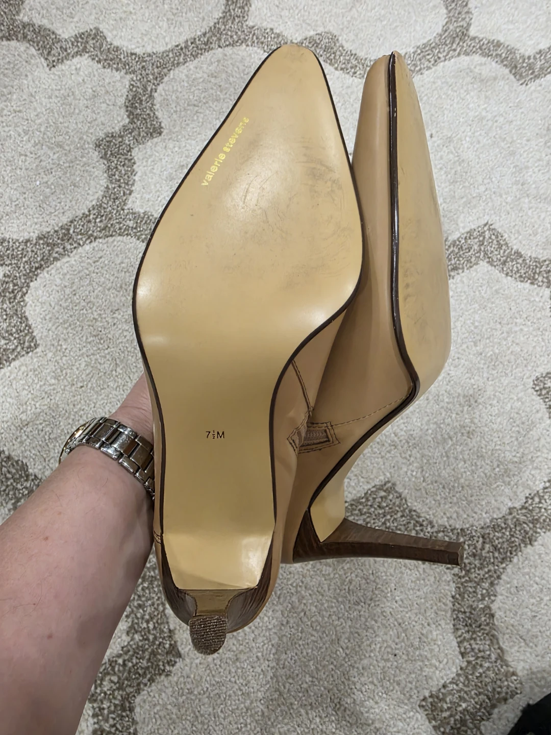 Valerie Stevens Tan Leather Heeled Booties - Size 7M - photo 3