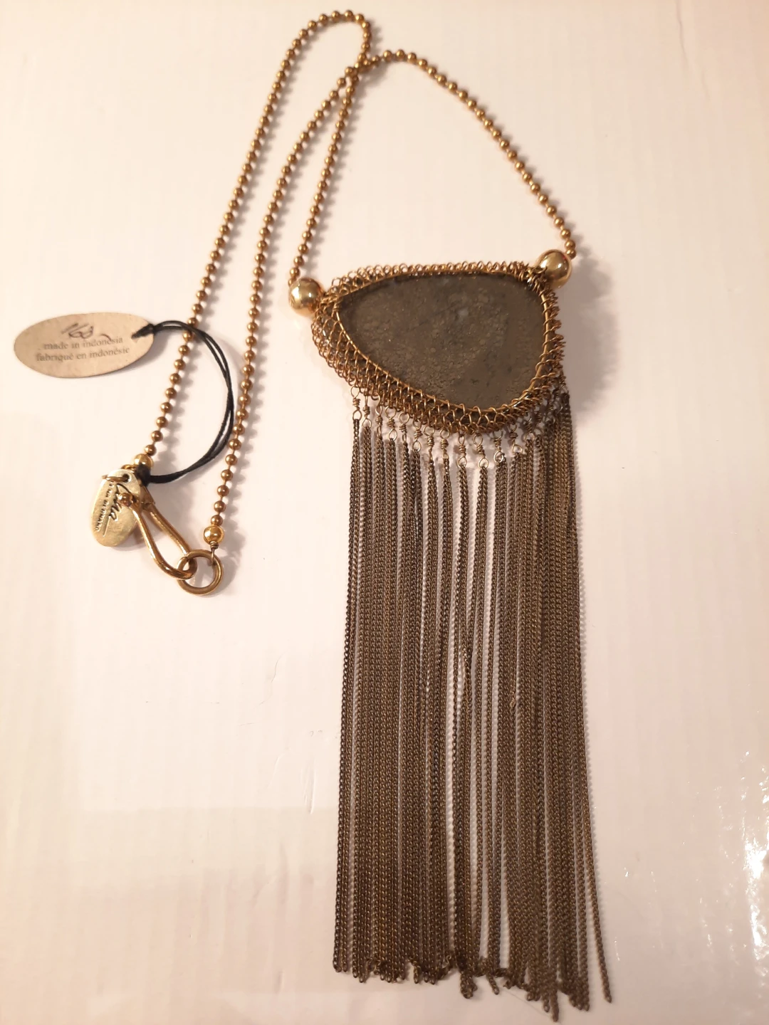 Gold Tone Lena Bernard Pendant Necklace with Tassel - photo 2