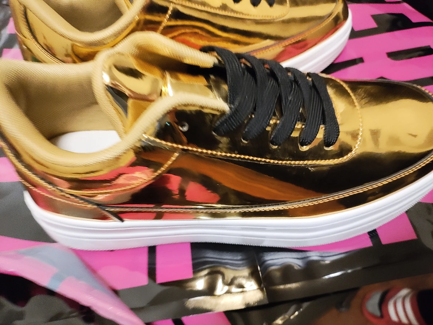 Gold Metallic Platform Sneakers - photo 2