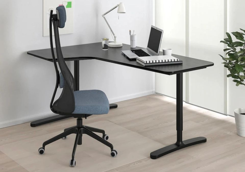 IKEA Bekant Corner Desk - Black - Adjustable Height