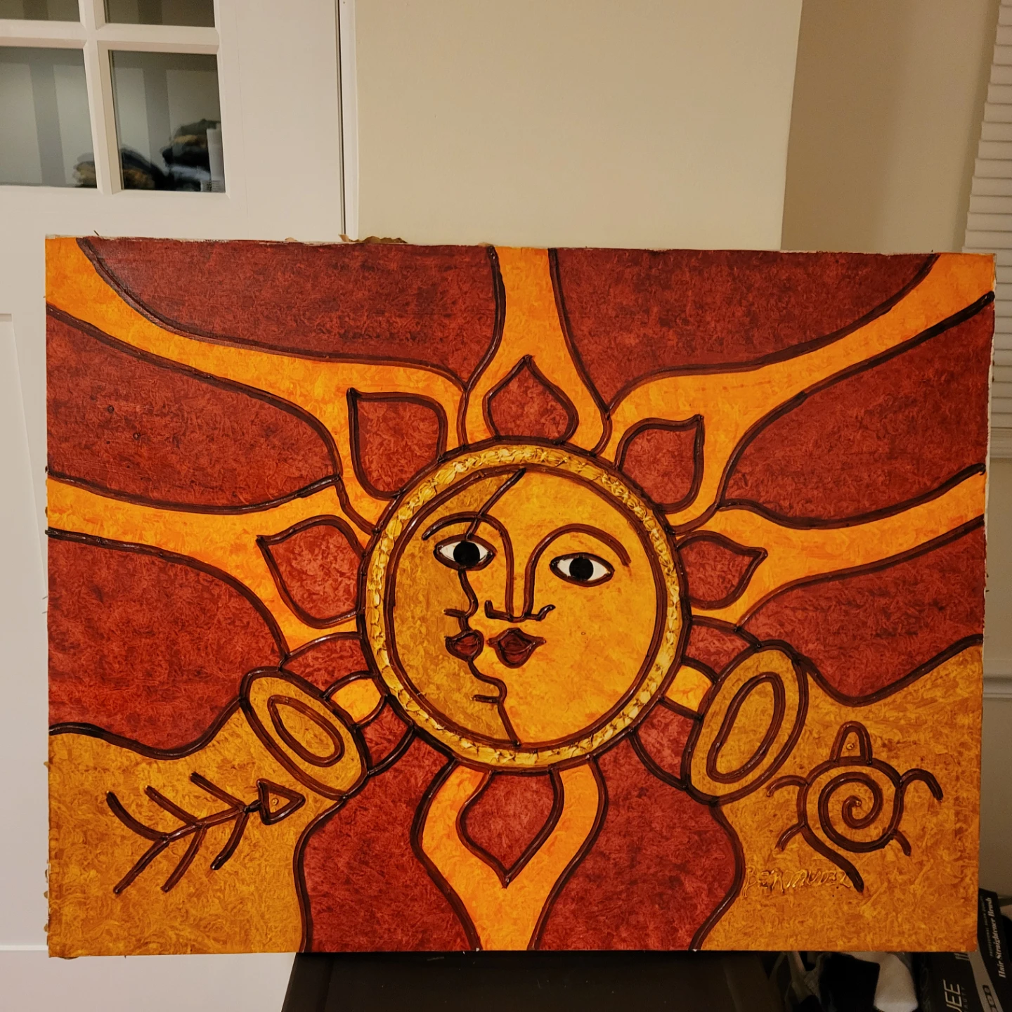 Original Sun and Turtle Artwork