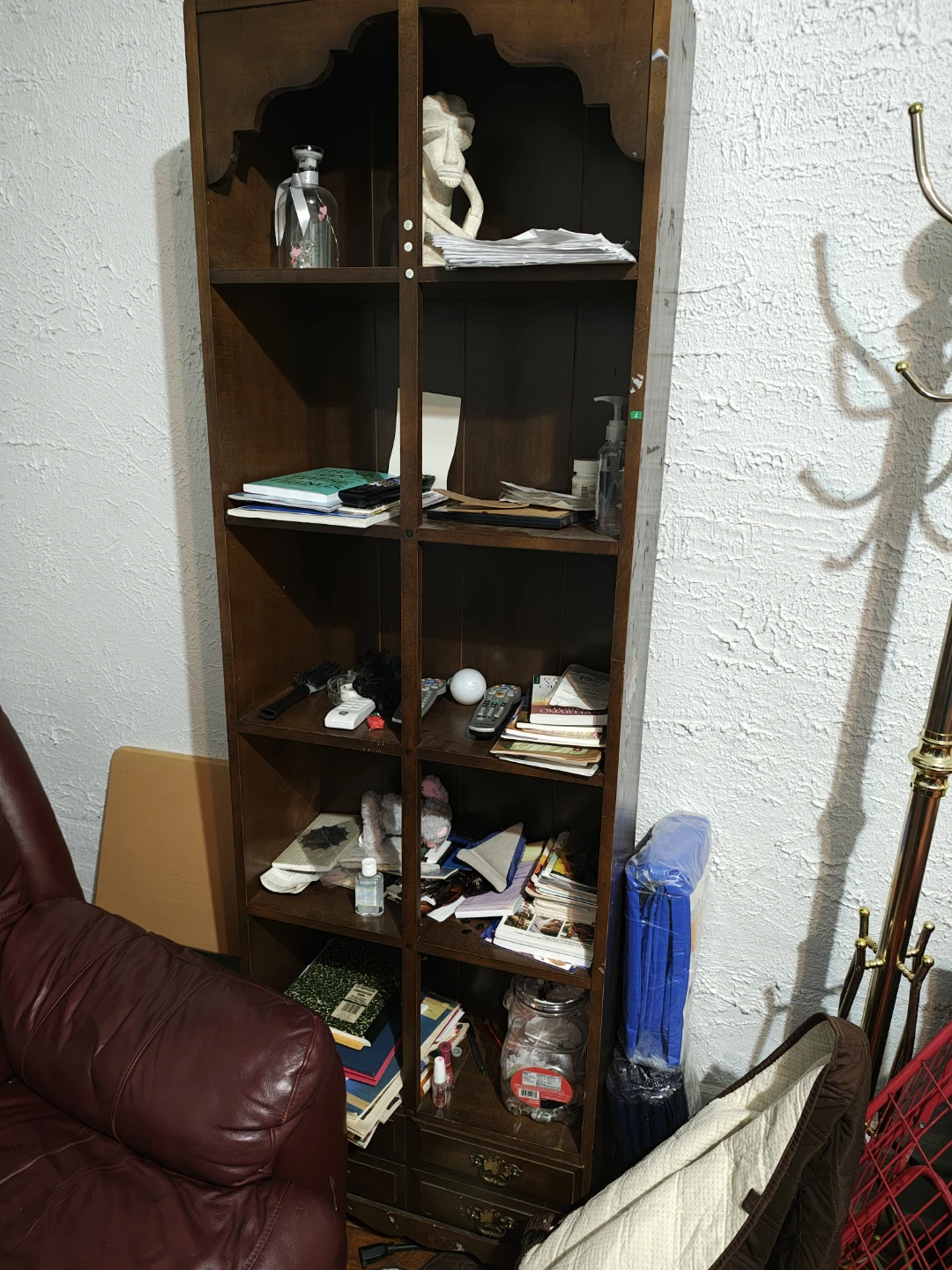 Dark Brown Wooden Bookshelf