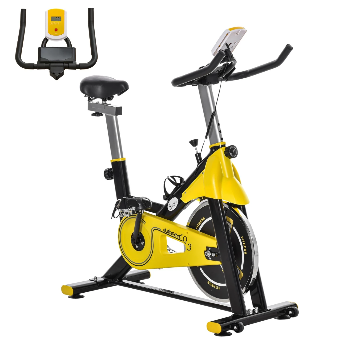 Soozier Indoor Stationary Exercise Bike - Yellow/Black - photo 4