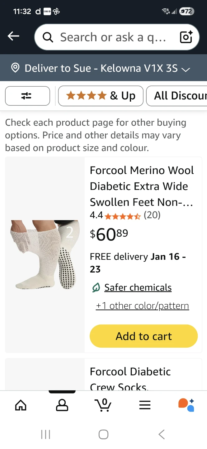 ❤️Forcool Merino Wool Diabetic Socks - Size L