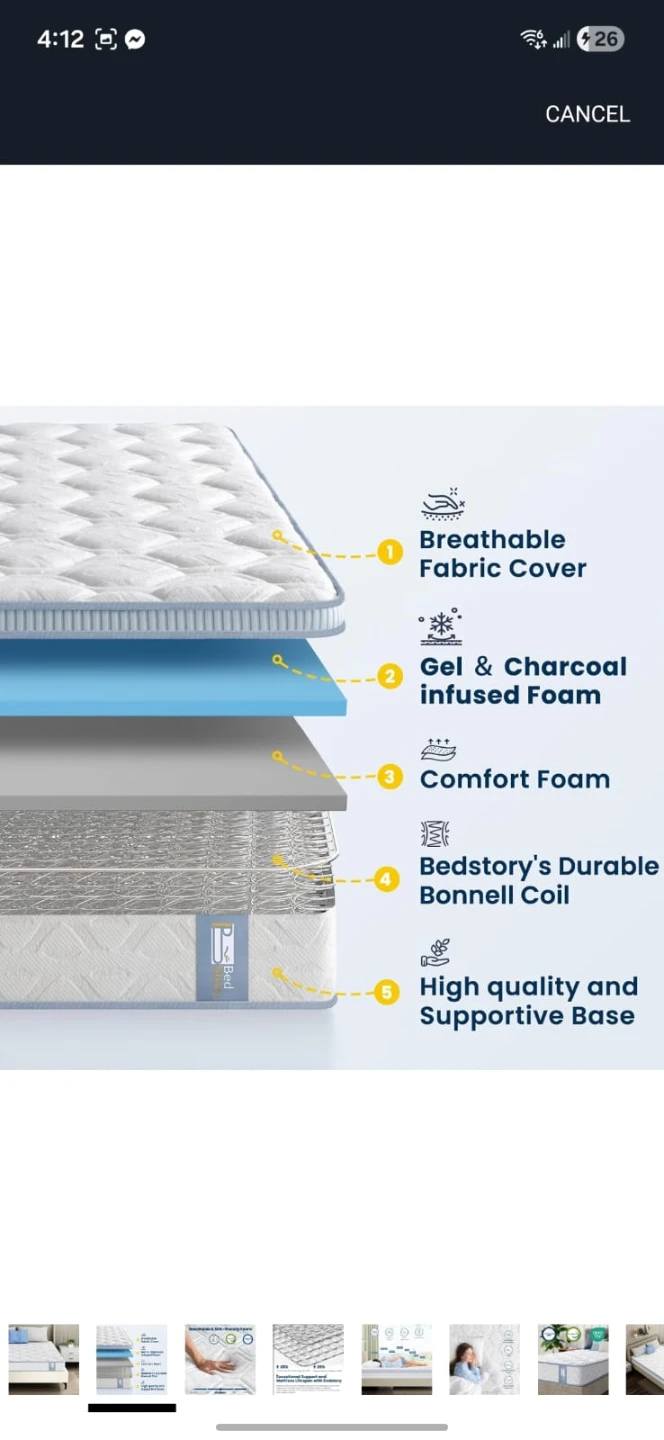 Mattress with Breathable Fabric Cover and bedframe - photo 5