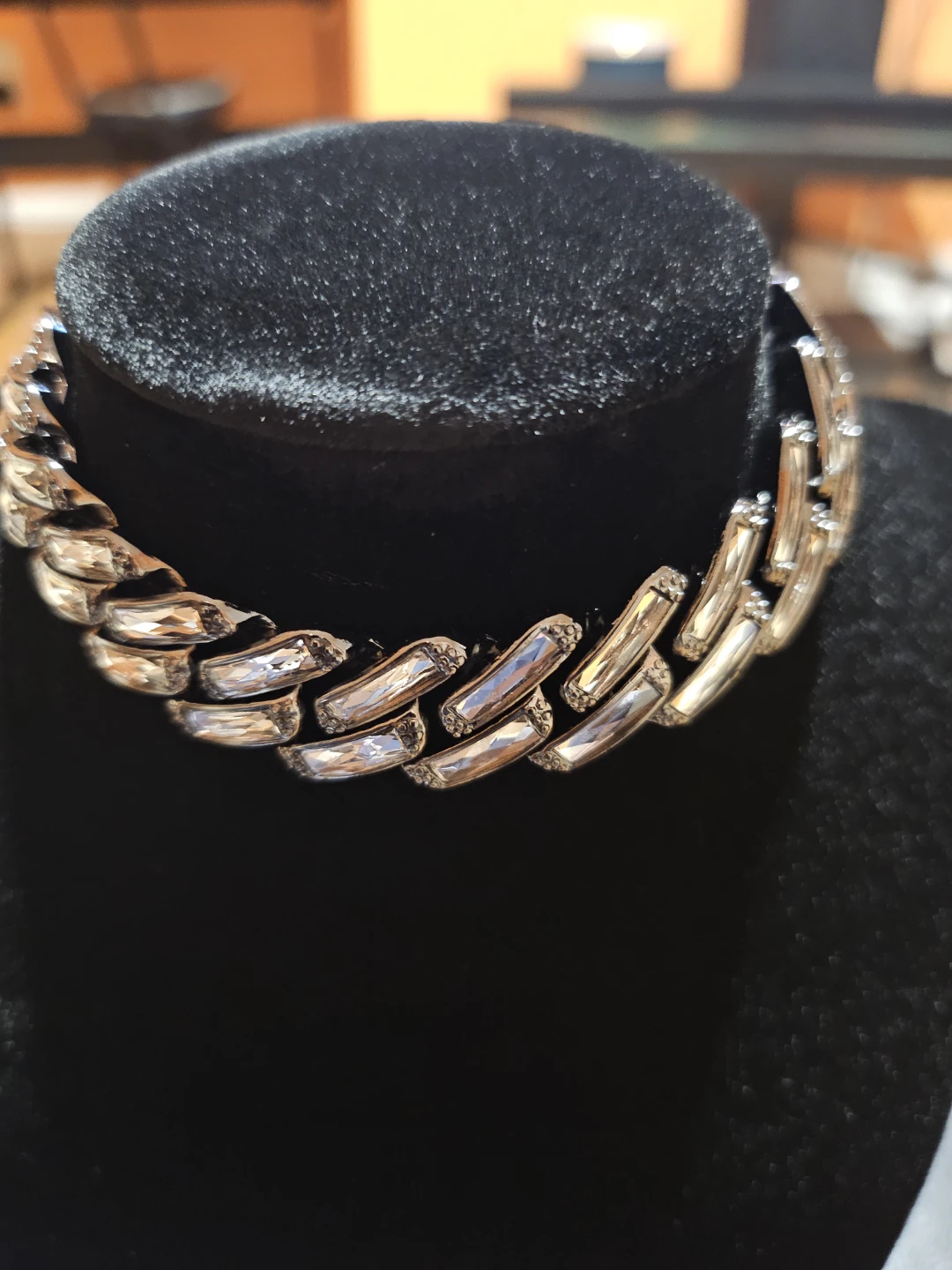 Silver Crystal Cuban Link Chain bracelet
