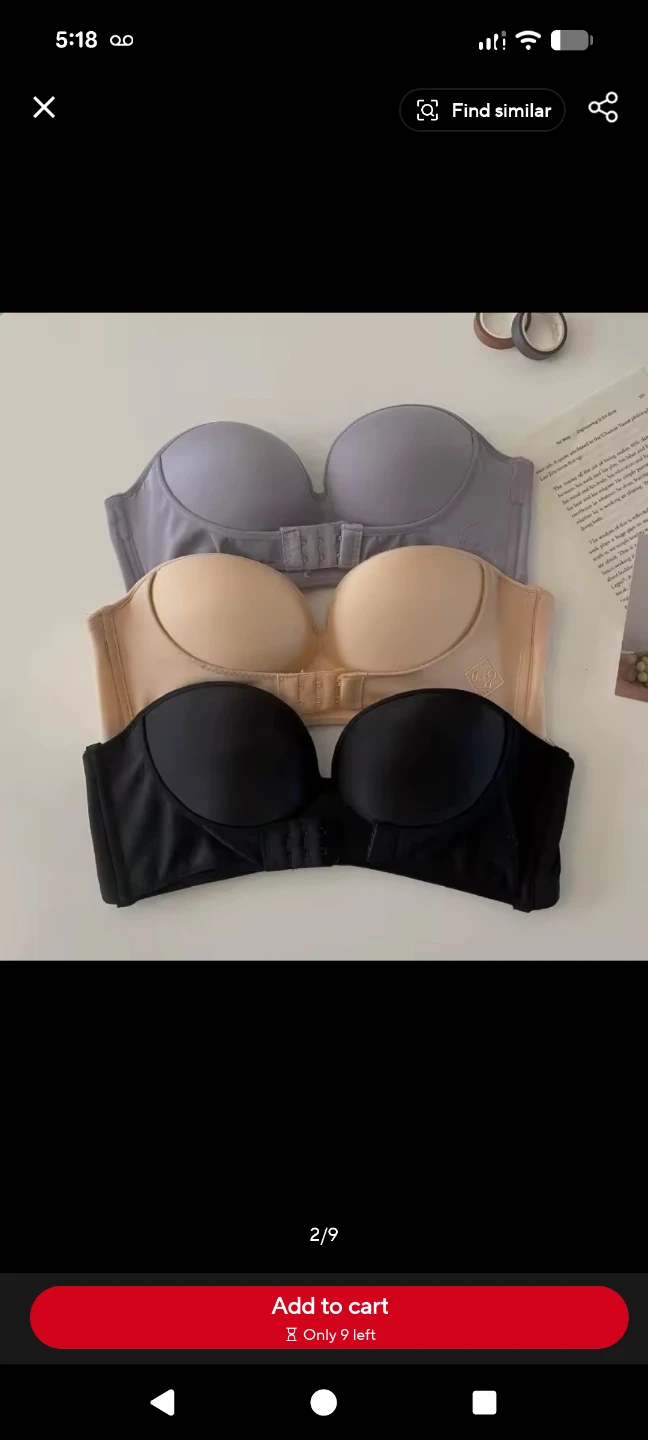 Strapless Bra Set (2 Pack) black and gray - photo 3
