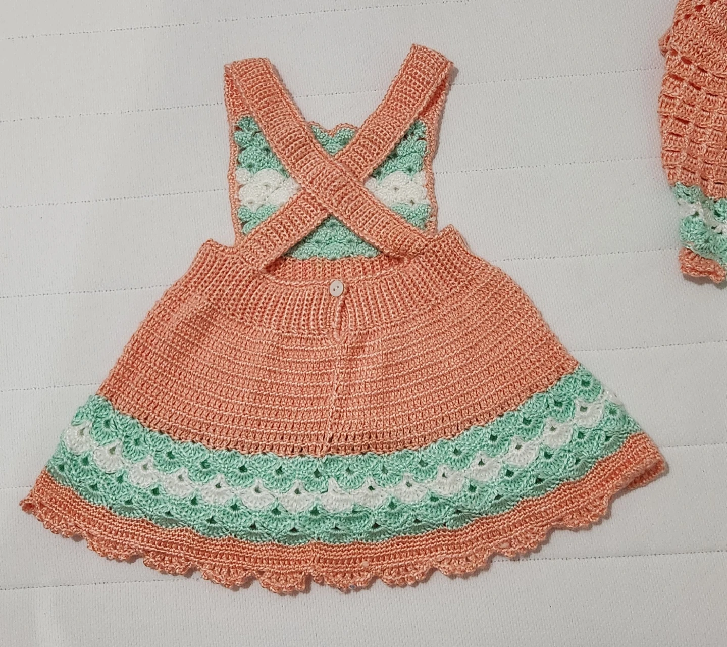 Handmade Crochet Baby Dress & Cardigan Set - photo 3
