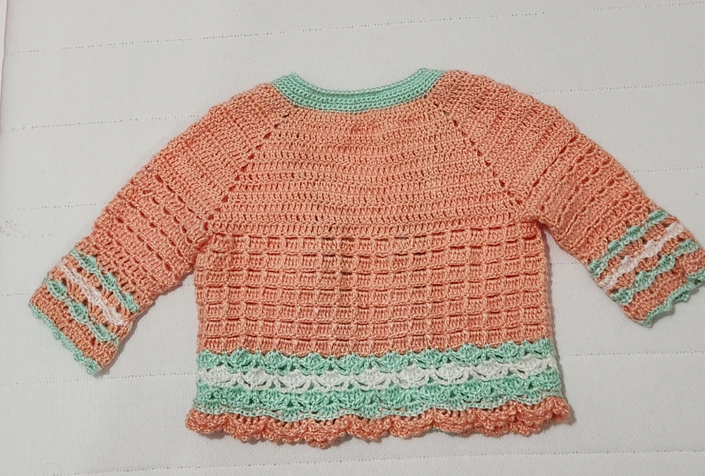 Handmade Crochet Baby Dress & Cardigan Set - photo 5