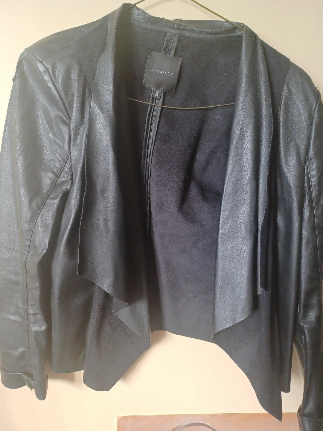 Dynamite Black Faux Leather Jacket - Size L
