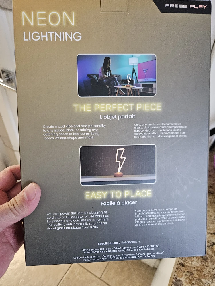 Press Play Neon Lightning Ambient LED Light - photo 2