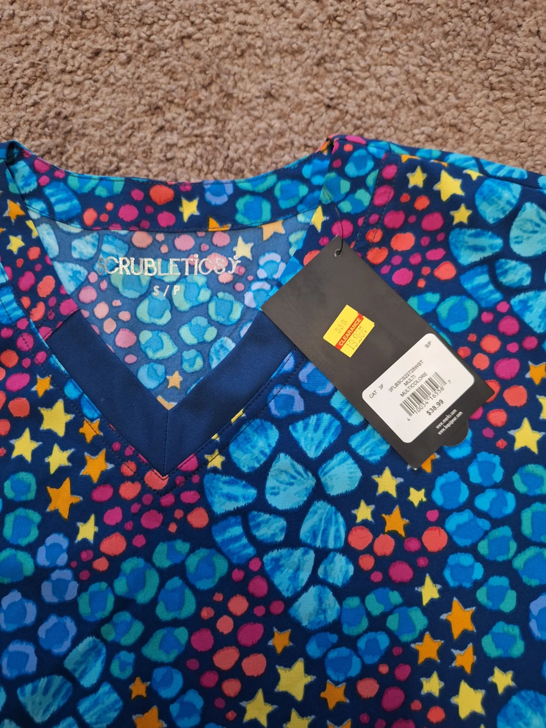 New Crubleticoy Scrub Top, Size S/P - photo 2