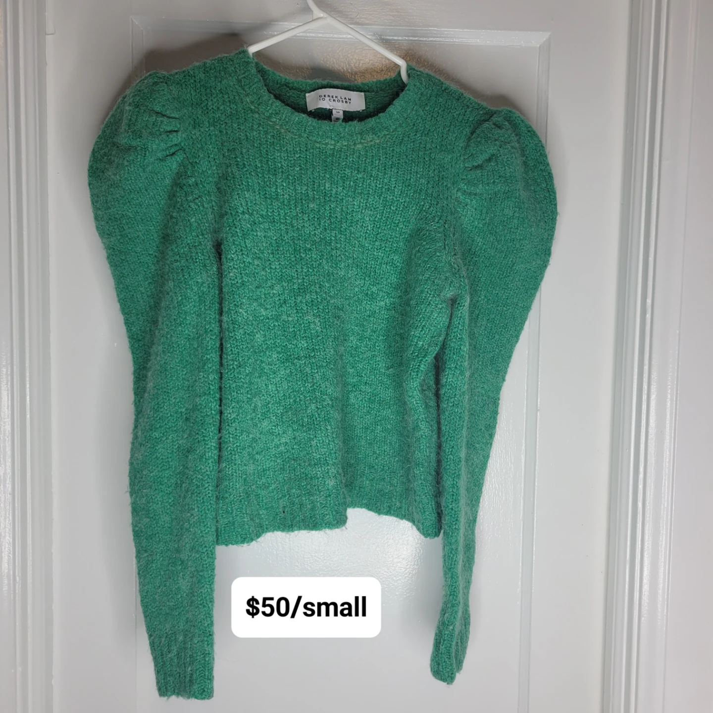 Derek Lam 10 Crosby Green Puff Sleeve Sweater Size S/P