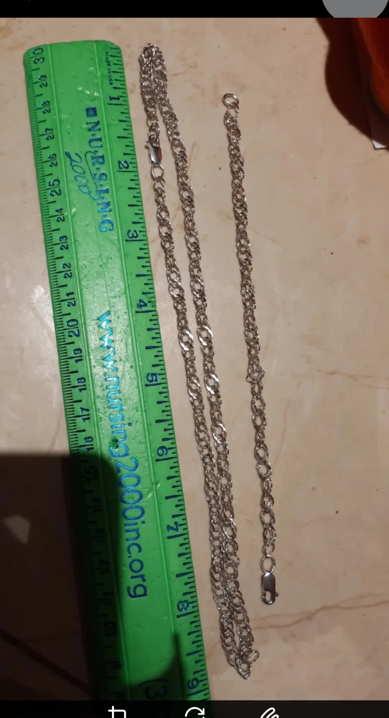 Solid sterling silver 2Pc Serpentine necklace & bracelet set - photo 2