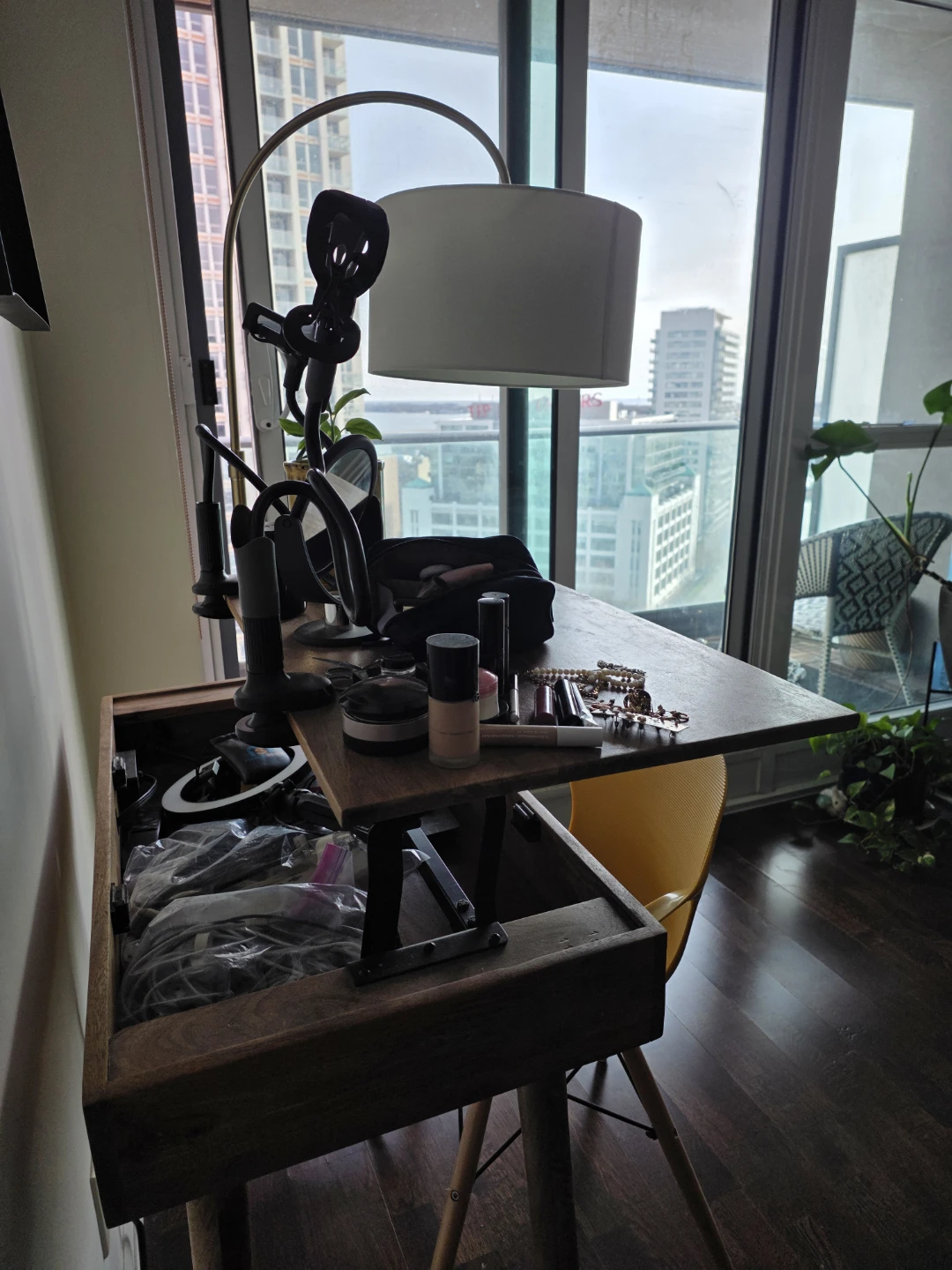 Wooden Vanity Desk (chair not included) Please Read Description - photo 3