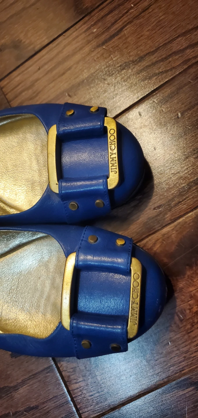 Jimmy Choo Blue Leather Ballet Flats - Size 36.5 - photo 3