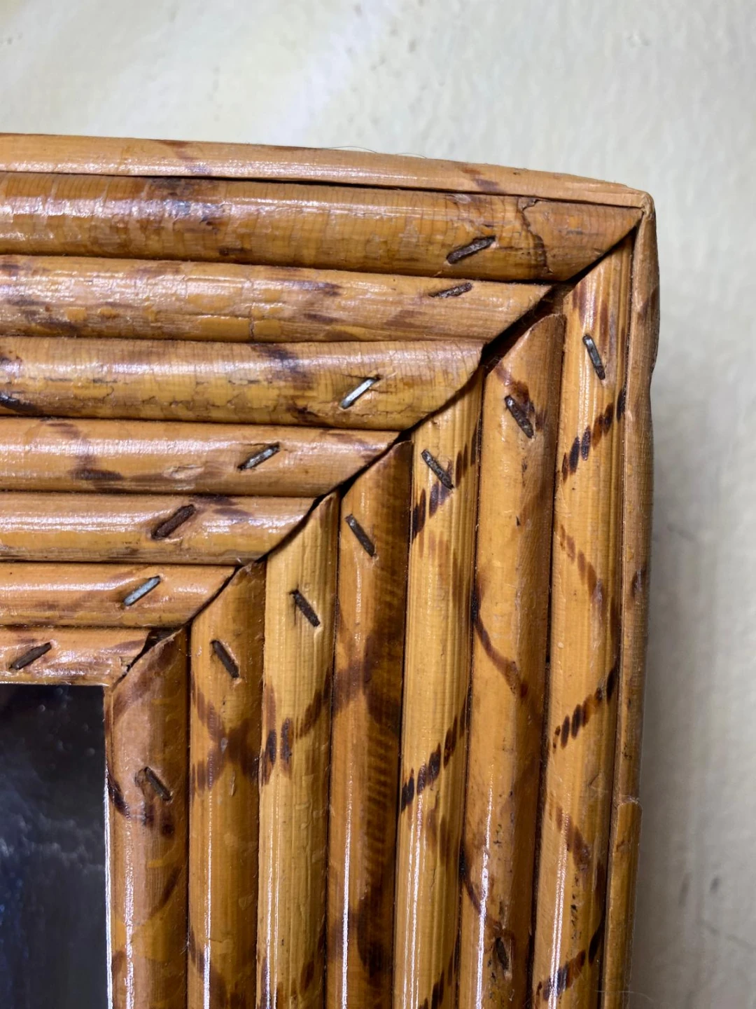 Vintage Rattan Framed Wall Mirror - photo 5