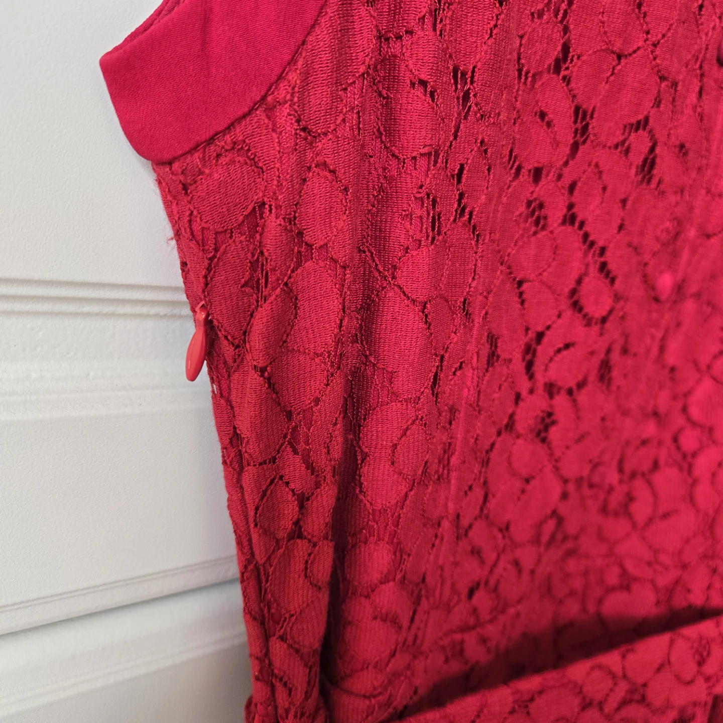 Jacob Red Lace Dress with Belt - Size TP/XS - photo 5