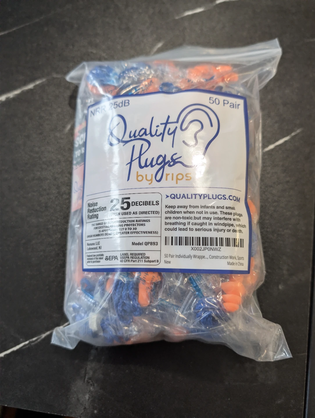 Quality Plugs by Rips, 50 Pair, New