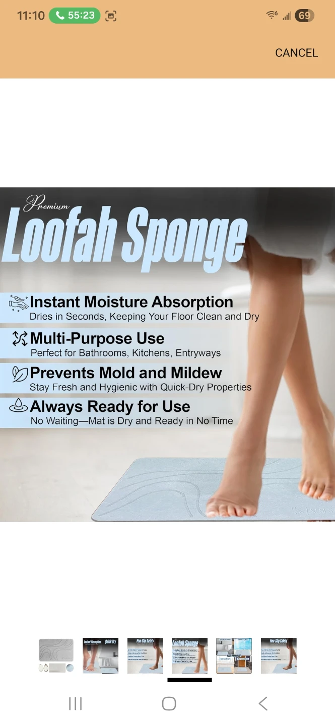 Premium Loofah Sponge Non-Slip Bath Mat - photo 3
